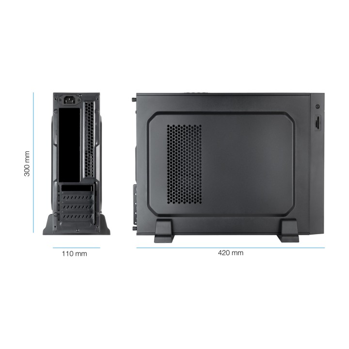 TOOQ Caja slim para PC con fuente y lector de tarjetas