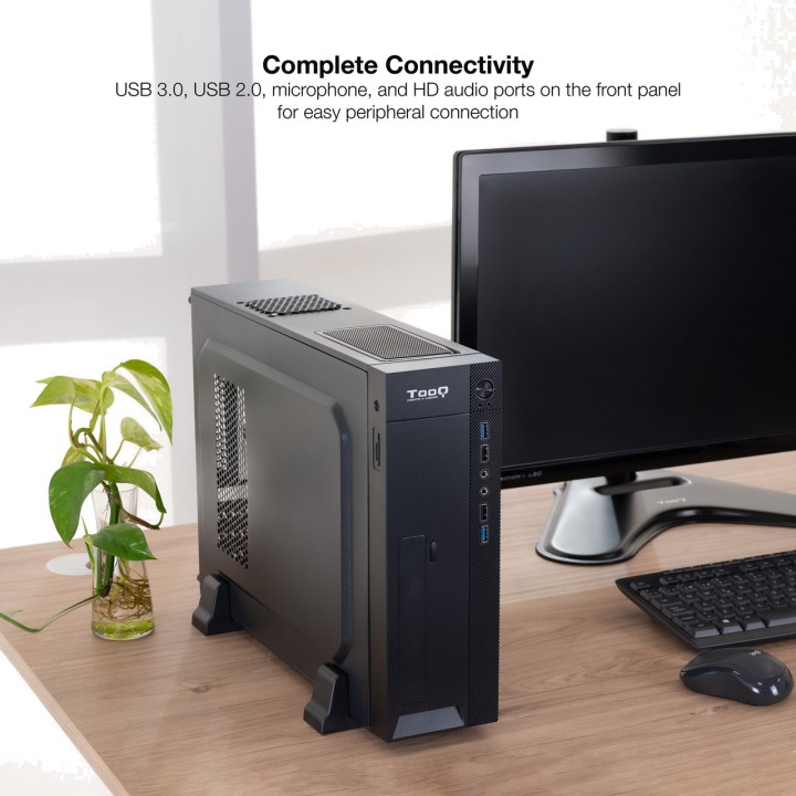 TOOQ Slim PC case with power supply and card reader