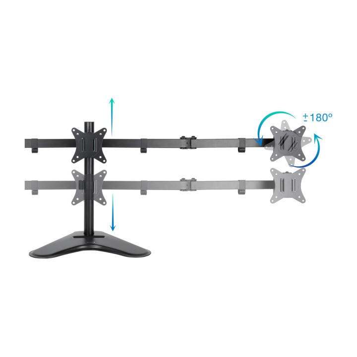 TOOQ Rotating desk mount for three monitors DB1704TN 17-27"