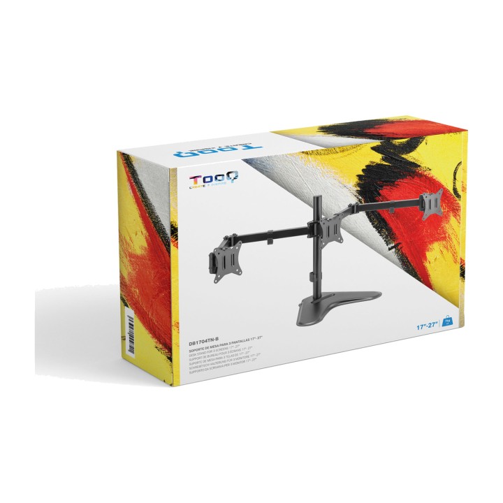 TOOQ Support de bureau pivotant pour trois moniteurs