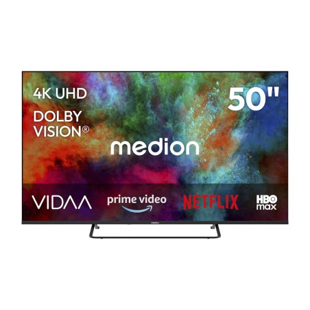 televisor inteligente qled de 50 polegadas life md 850602 4k-uhd