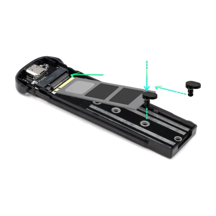 TOOQ Aluminium USB-C external enclosure for SSD TQE-2202S