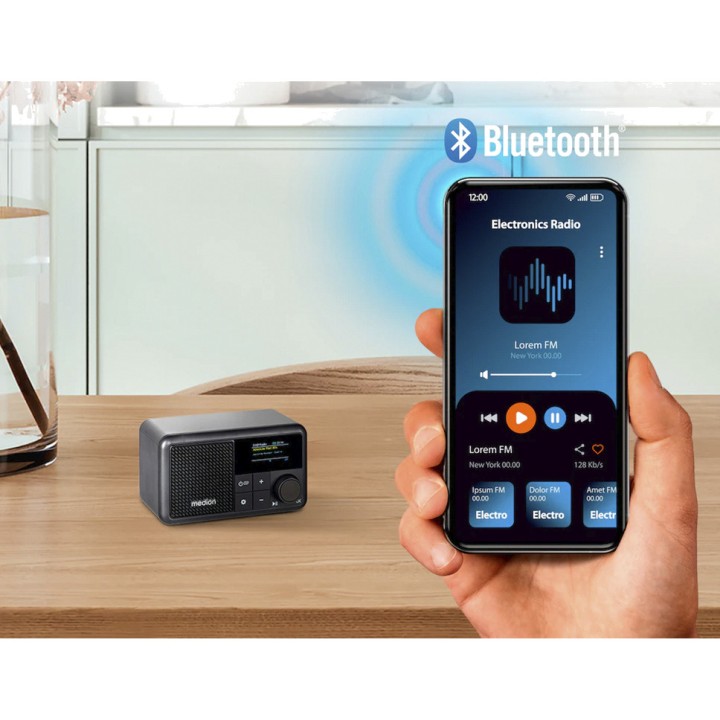MEDION Radio digitale portatile con Bluetooth e batteria
