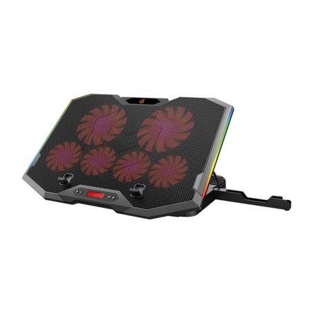 base de refrigeració rgb amb 6 ventiladors i pantalla lcd per a portàtil fins a 17 polzades thyia01b