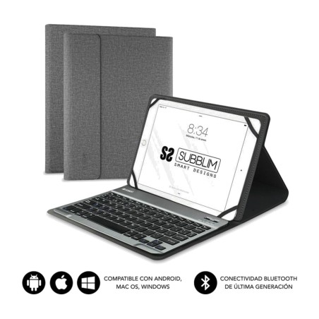 funda con teclado bluetooth extraíble para tablet de 10,1 pulgadas keytab-pro