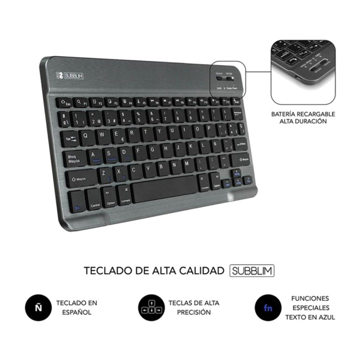 SUBBLIM Sleeve with detachable Bluetooth keyboard for