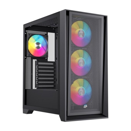 case gaming atx mid-tower con vetro temperato e 4 ventole pulse p600-rgb