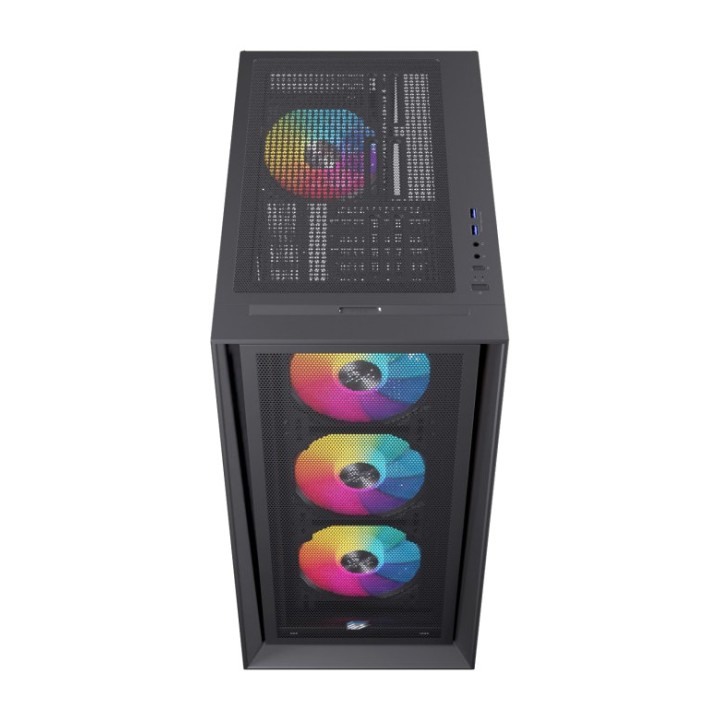EINAREX ATX semitower gaming-pc-kabinet med hærdet glas og 4
