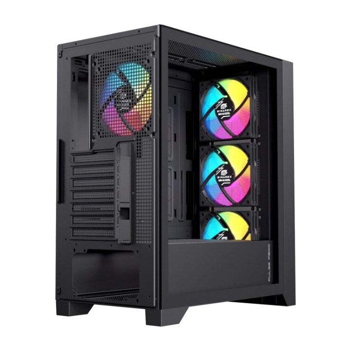 EINAREX Caja de PC gaming semitorre ATX con cristal