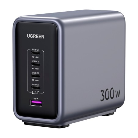 gan-stationær oplader med fem porte til bærbar computer nexode-cd333 300w 4c+1a