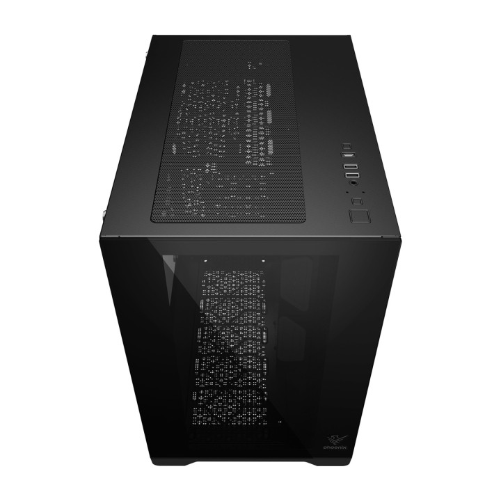 PHOENIX Gaming-pc-kabinet i kubeform med dobbelt hærdet glas
