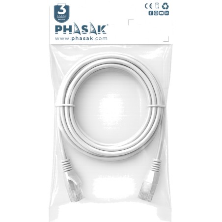 latiguillo de red de cobre con conectores rj45 utp cat6 0,25m phk-1652