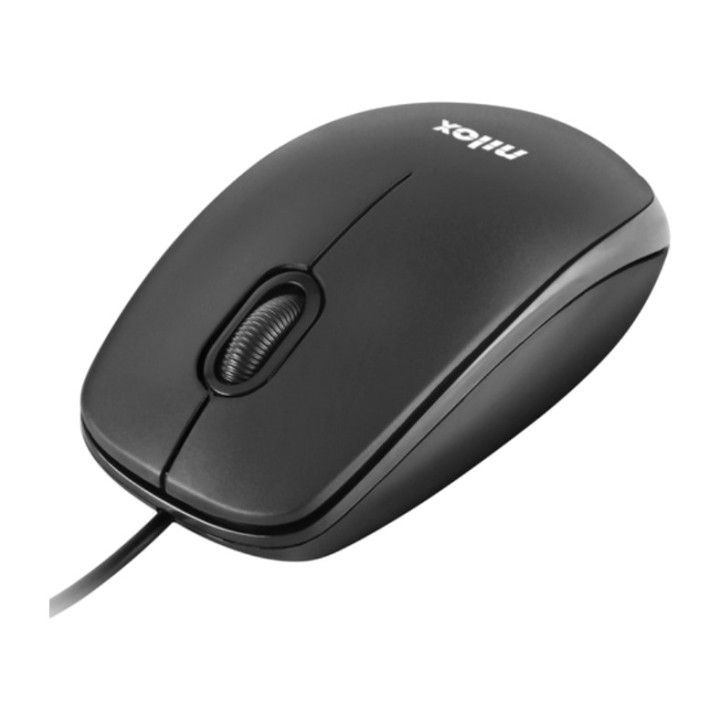 NILOX Wired optical mouse with USB cable and Huano switches