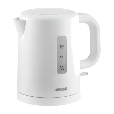 hervidor de agua eléctrico con base giratoria e indicador de nivel pure-white 1 l 1100 w
