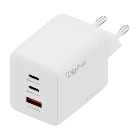 cargador usb gan de pared con triple puerto 100w 2c+1a da-10304