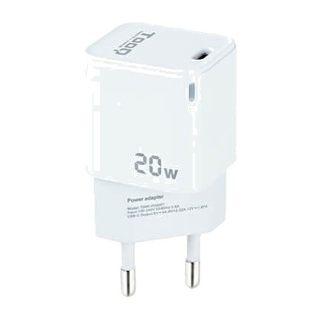 usb-c-vægoplader med power delivery tqwc-pd20 20w