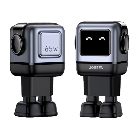 carregador ràpid de paret gan de forma robòtica uno-cd361 65w 2c+1a