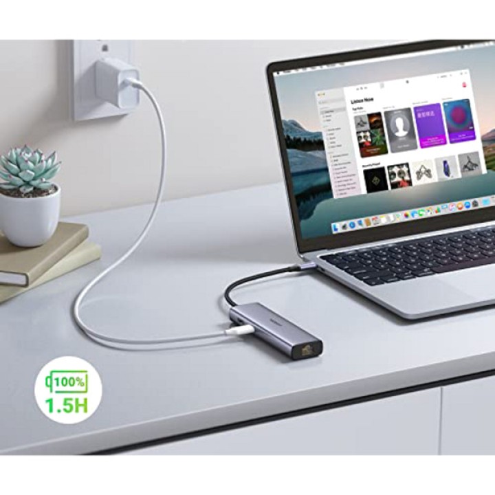 UGREEN USB-C-Multiport-Hub mit HDMI, Netzwerk, Kartenleser