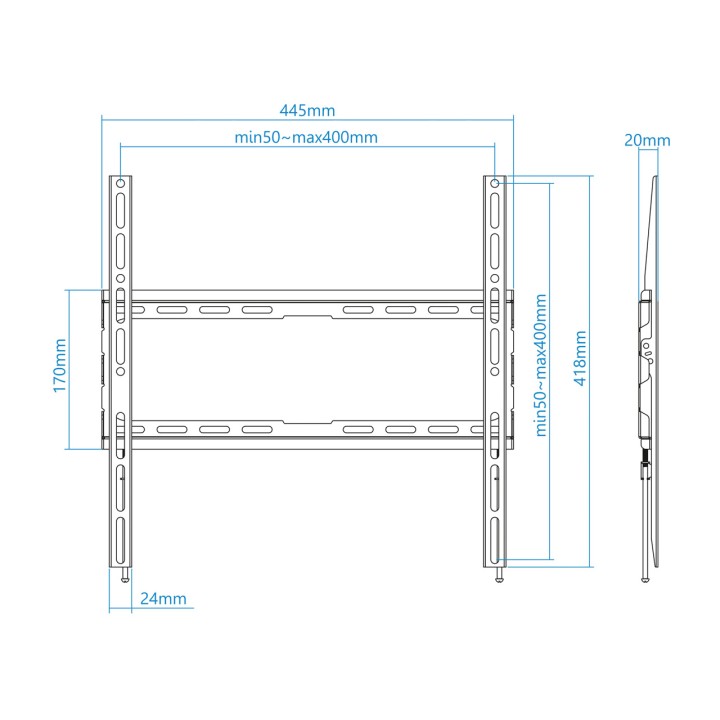 TOOQ Supporto fisso da parete per televisore LP1070F 32-70"