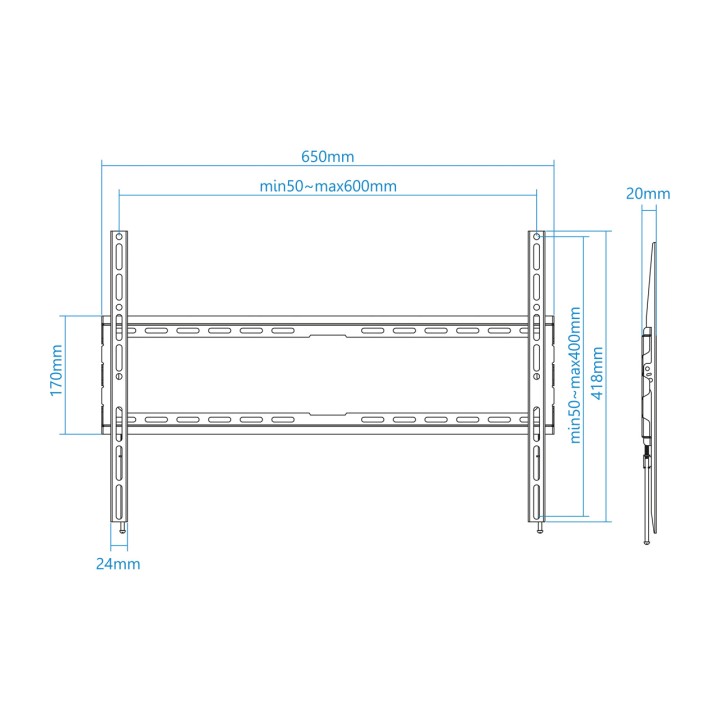 TOOQ Feste TV-Wandhalterung LP1080F 37-80" 45KG