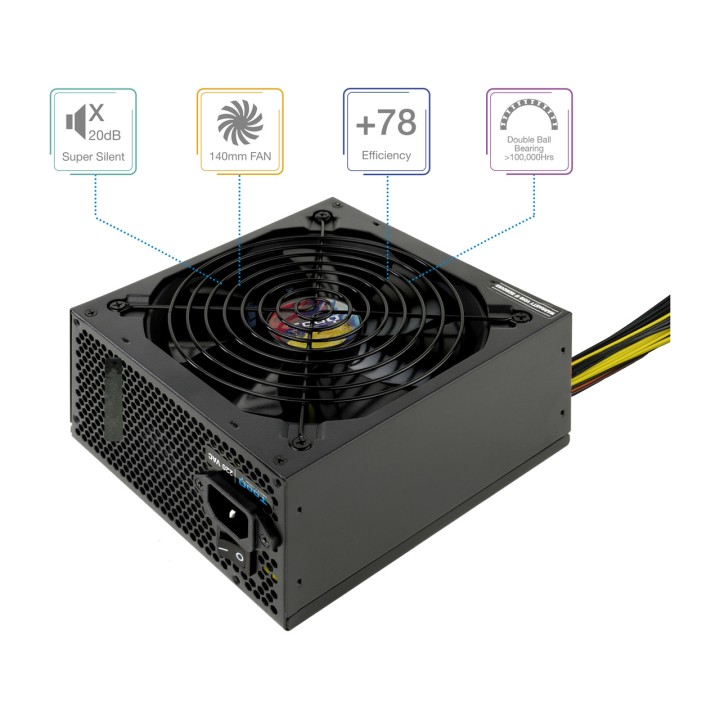 TOOQ Fuente de alimentación ATX con PFC activo TQAPOLO-650SP 650W DSP0000009542