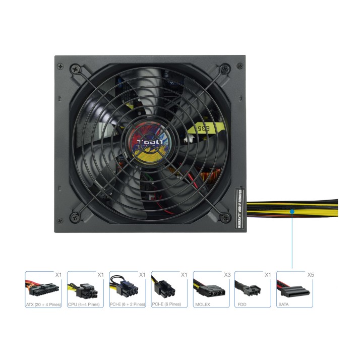 TOOQ Alimentatore ATX con PFC attivo TQAPOLO-650SP 650W