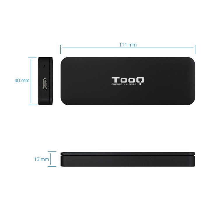 TOOQ Caja externa USB-C de aluminio para SSD TQE-2280B M.2-NVME 10GBPS DSP0000009530
