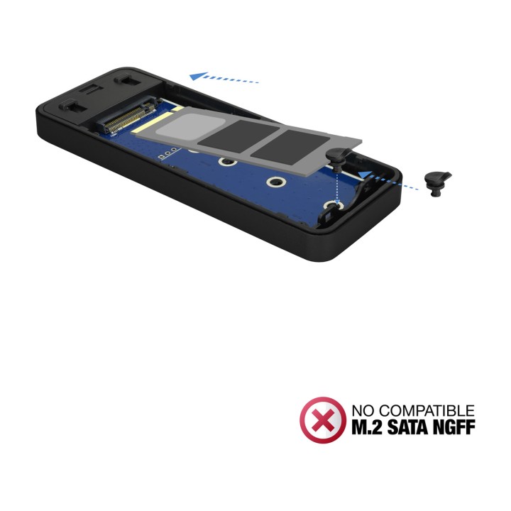 TOOQ Εξωτερική θήκη USB-C από αλουμίνιο για SSD TQE-2280B