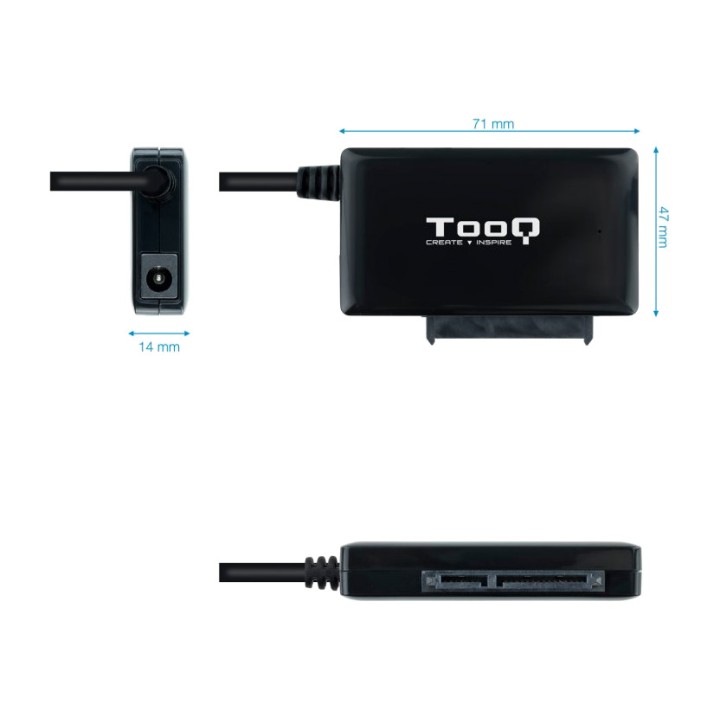 TOOQ USB 3.0-adapter til SATA-harddiske med strømforsyning