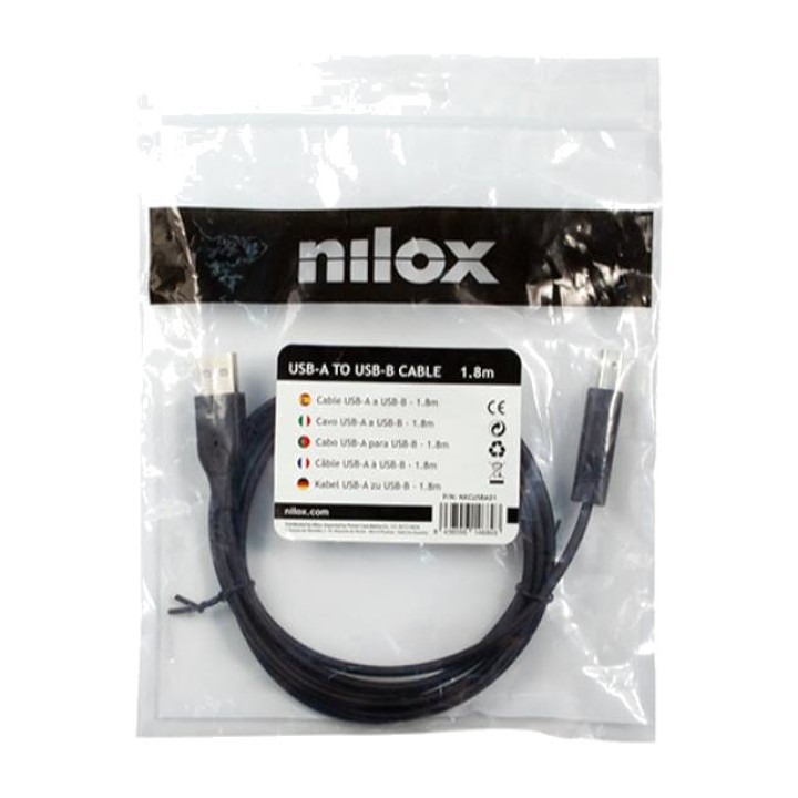 NILOX Cavo USB per stampante e scanner 2.0 A-B-NXCUSBA01 1,8