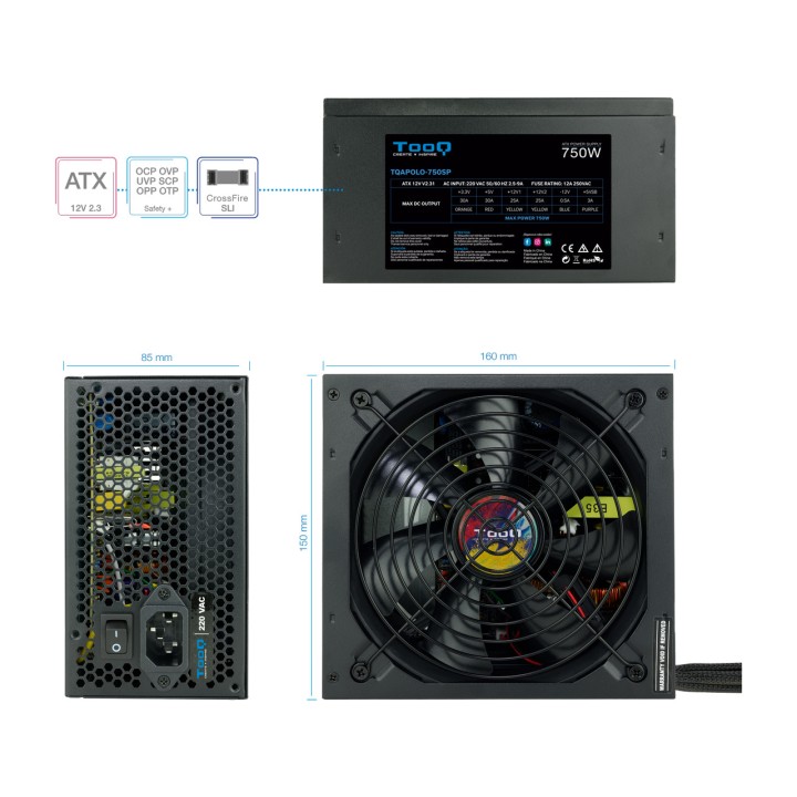 TOOQ ATX-Netzteil mit aktiver PFC TQAPOLO-750SP 750W