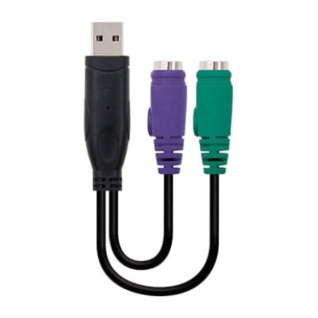 usb-a dugó - dupla ps/2 aljzat adapter billentyűzethez és egérhez 15 cm