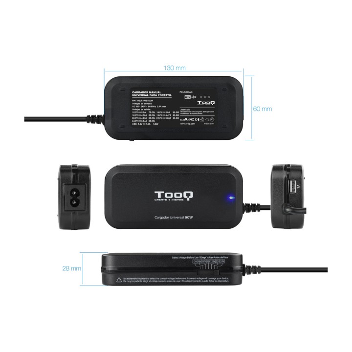 TOOQ Universaali käsilaturi kannettavalle USB-portilla
