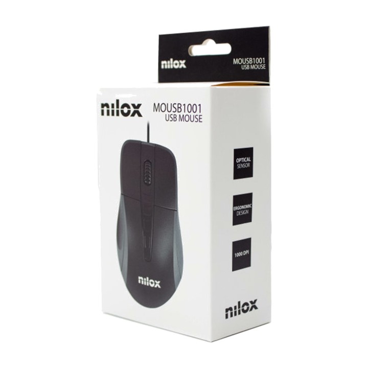 NILOX Mouse ottico USB cablato MOUSB1001 1000DPI