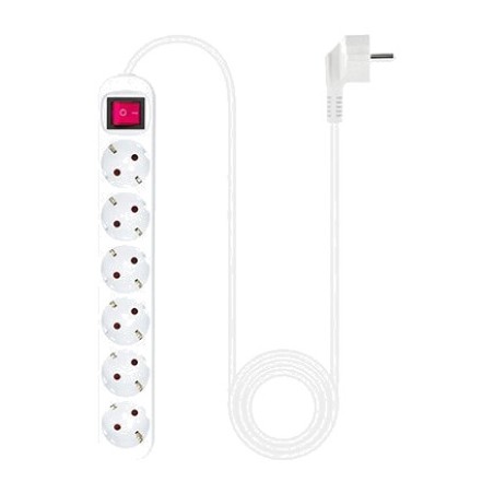 multiprise à 6 prises avec interrupteur et protection enfant 250v 1,4 m