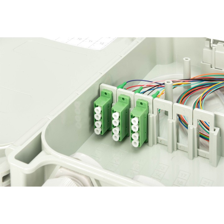 DIGITUS Boîtier de distribution de fibre optique équipé, à