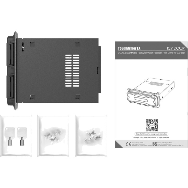 ICY DOCK Vyjímatelný rámeček pro SSD NVMe U.2 a U.3 v pozici