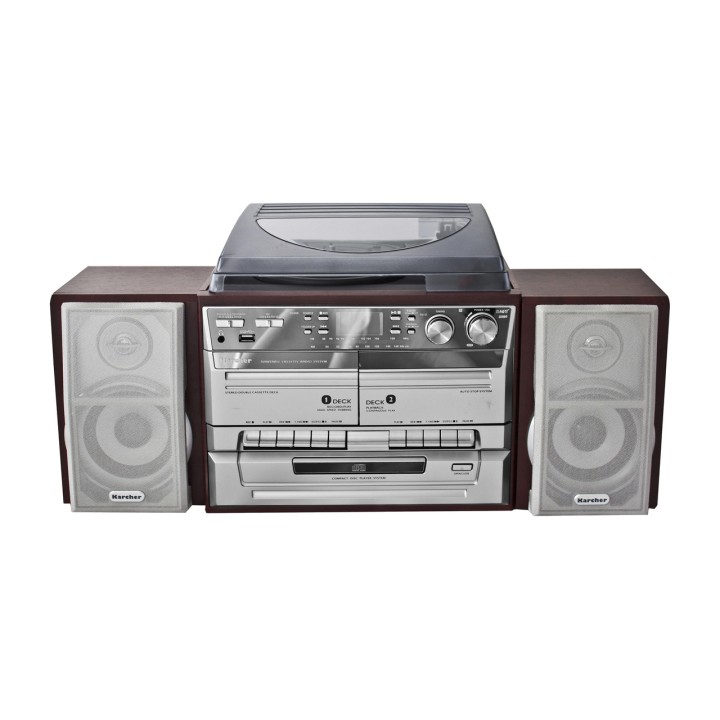 KARCHER AUDIO Chaîne hi-fi rétro avec platine vinyle, double