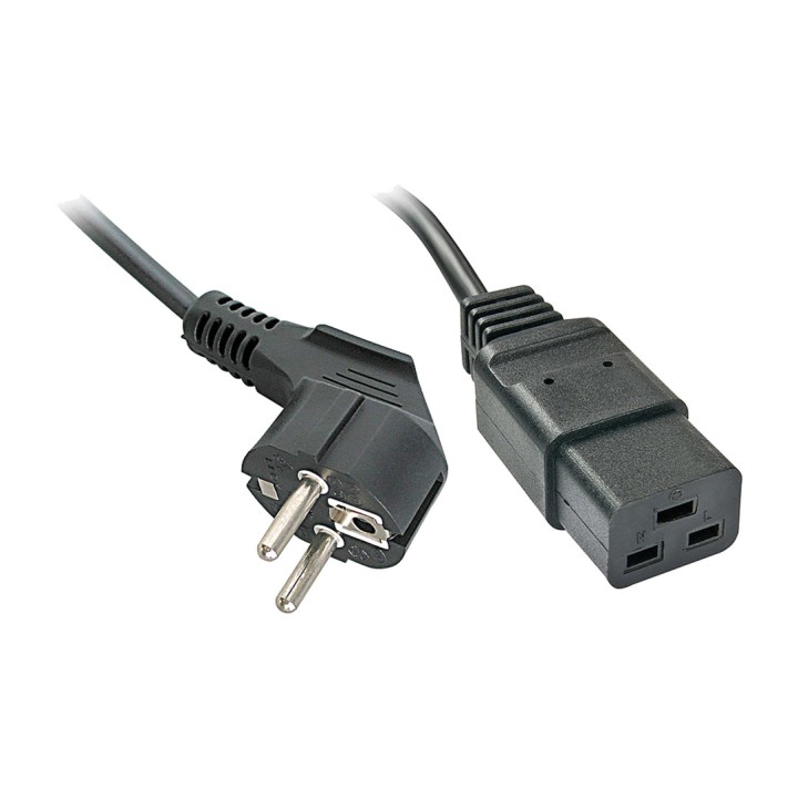 LINDY High-power grounded power cable CEE7/4-IEC-C19 16A 2M