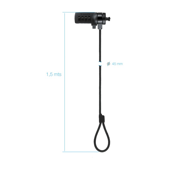 TOOQ Zabezpečovací kabel s kódem pro notebook TQCLKC0015