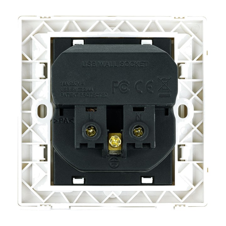 NANOCABLE Priză schuko murală cu două porturi USB 10.35.0010