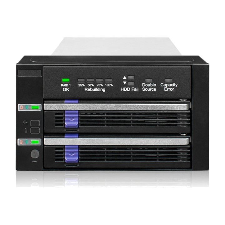 ICY DOCK Bastidor extraíble para 2 discos SATA de 2,5 o 3,5 pulgadas MB901SPR-B R1 2X5,25" 100070478