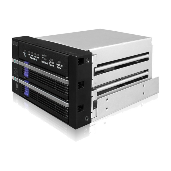 ICY DOCK Bastidor extraíble para 2 discos SATA de 2,5 o 3,5 pulgadas MB901SPR-B R1 2X5,25" 100070478