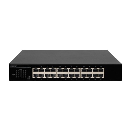 switch de red no gestionado de 24 puertos con vlan gigabit-rj45 19" 1u dn-80113-1