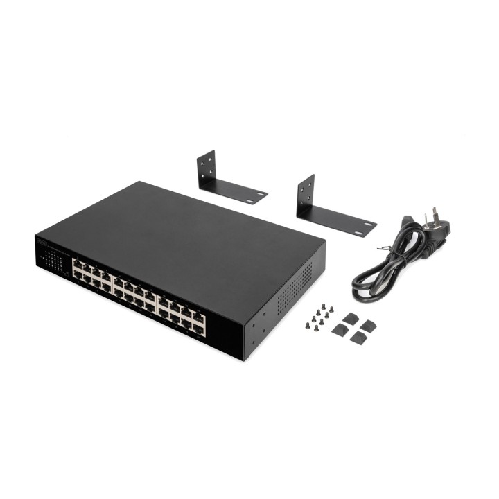 DIGITUS Switch de red no gestionado de 24 puertos con VLAN
