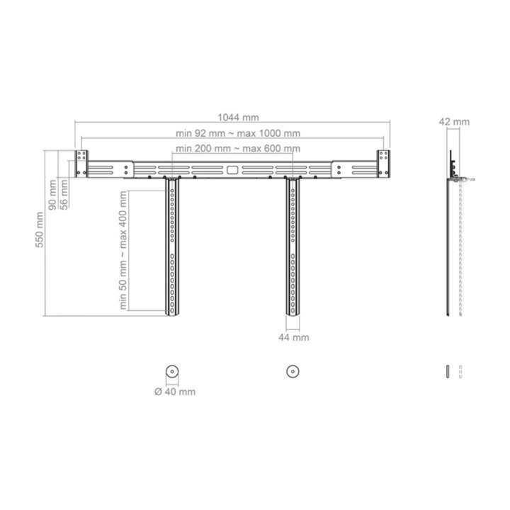 HAGOR Supporto per soundbar per montaggio VESA su TV LS-1