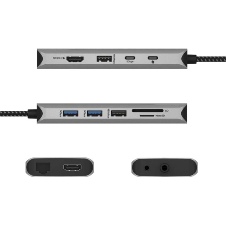 ICY BOX Station d’accueil USB-C en aluminium pour ordinateur
