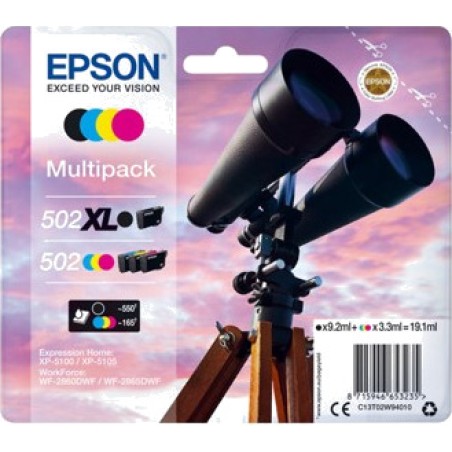 multipack mit tintenpatronen und schwarzer xl-patrone 502xl/502 4 uds