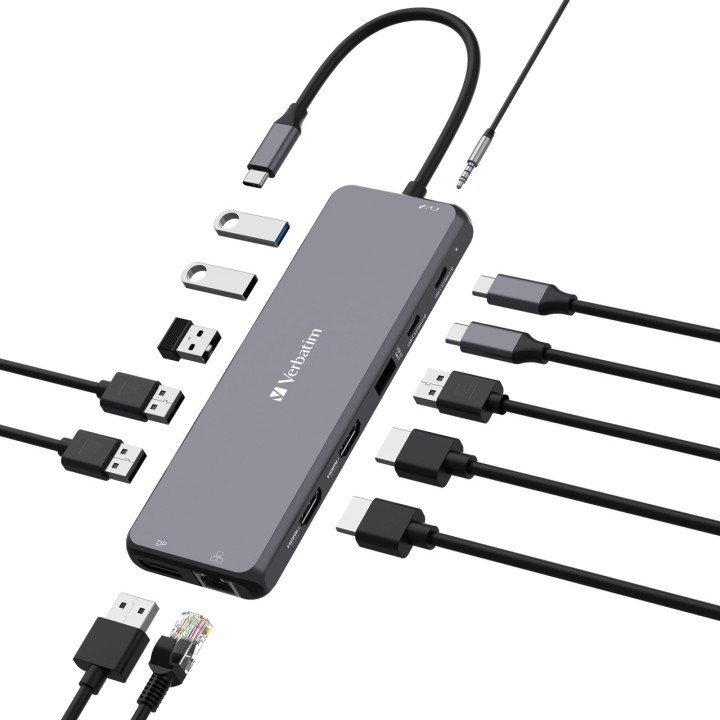 VERBATIM Docking station USB-C per triplo display con rete e