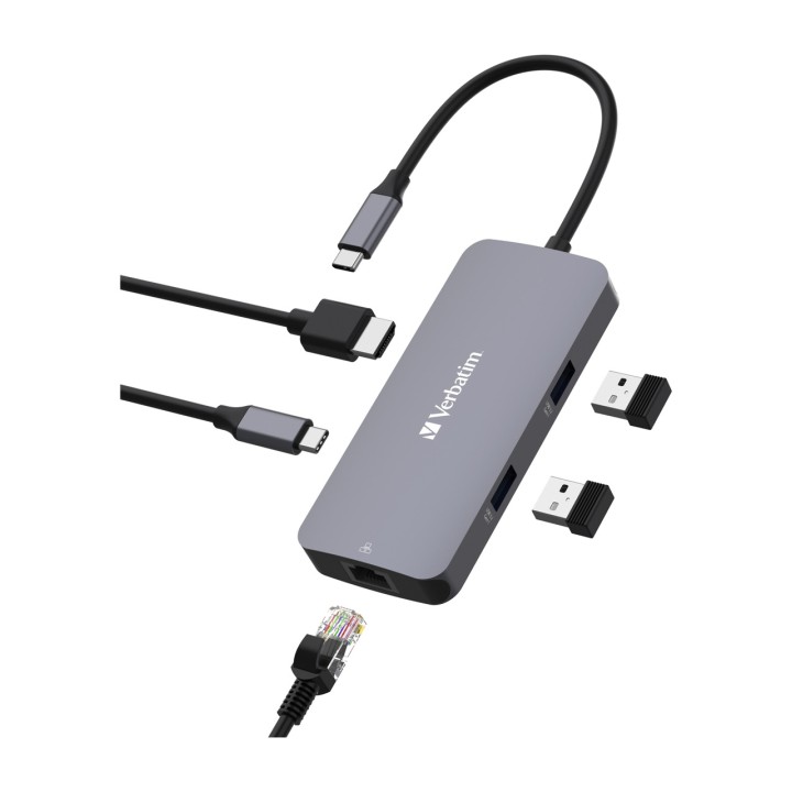 VERBATIM Hub multipuerto USB-C con puerto de red y HDMI